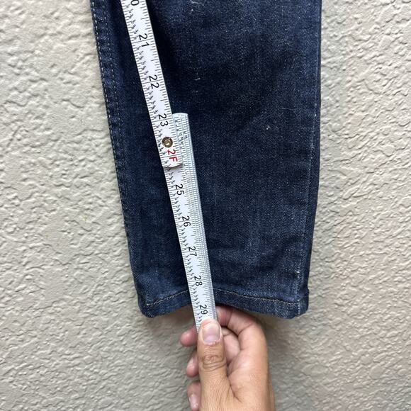 Levis 524 Too Superlow Jeans Womens 9 Medium Blue Dark Wash Stretch Denim Pants - Picture 13 of 13